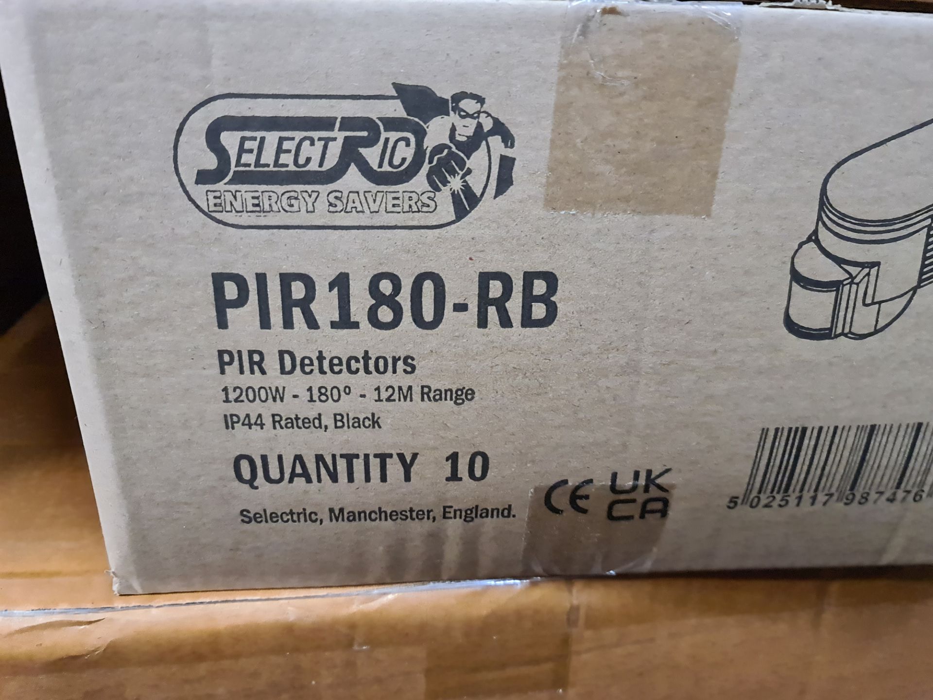 40 off (one large carton) Selectric PIR180-RB PIR detectors, 1200w, 180°, IP44, black