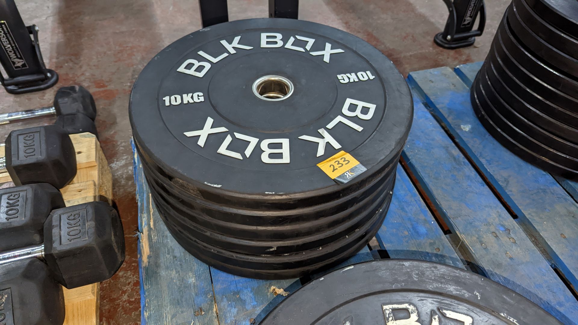 6 off BLKBOX 10kg rubberised Olympic plates