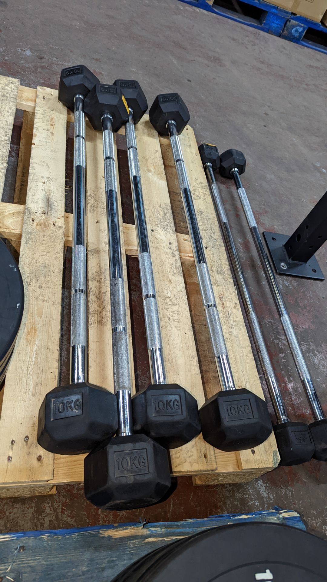 4 off 10kg barbells - Image 5 of 5