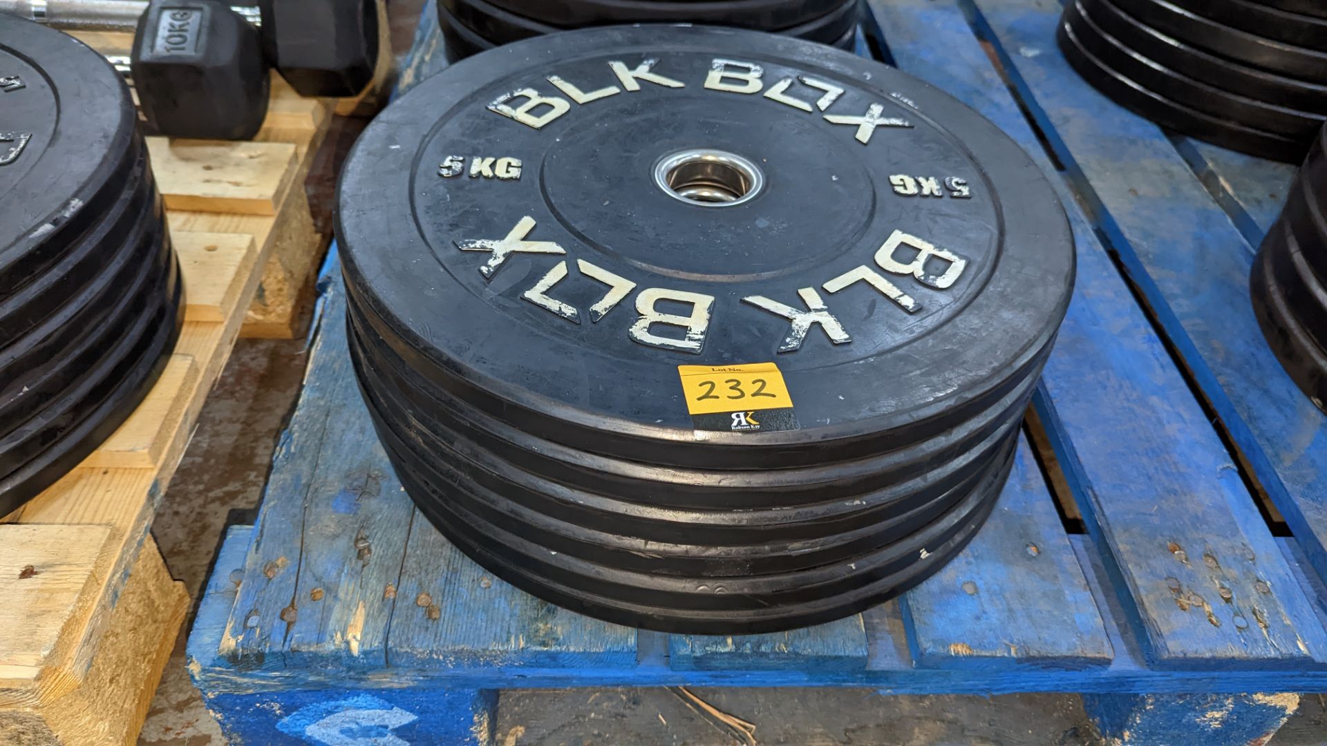 6 off BLKBOX 5kg rubberised Olympic plates