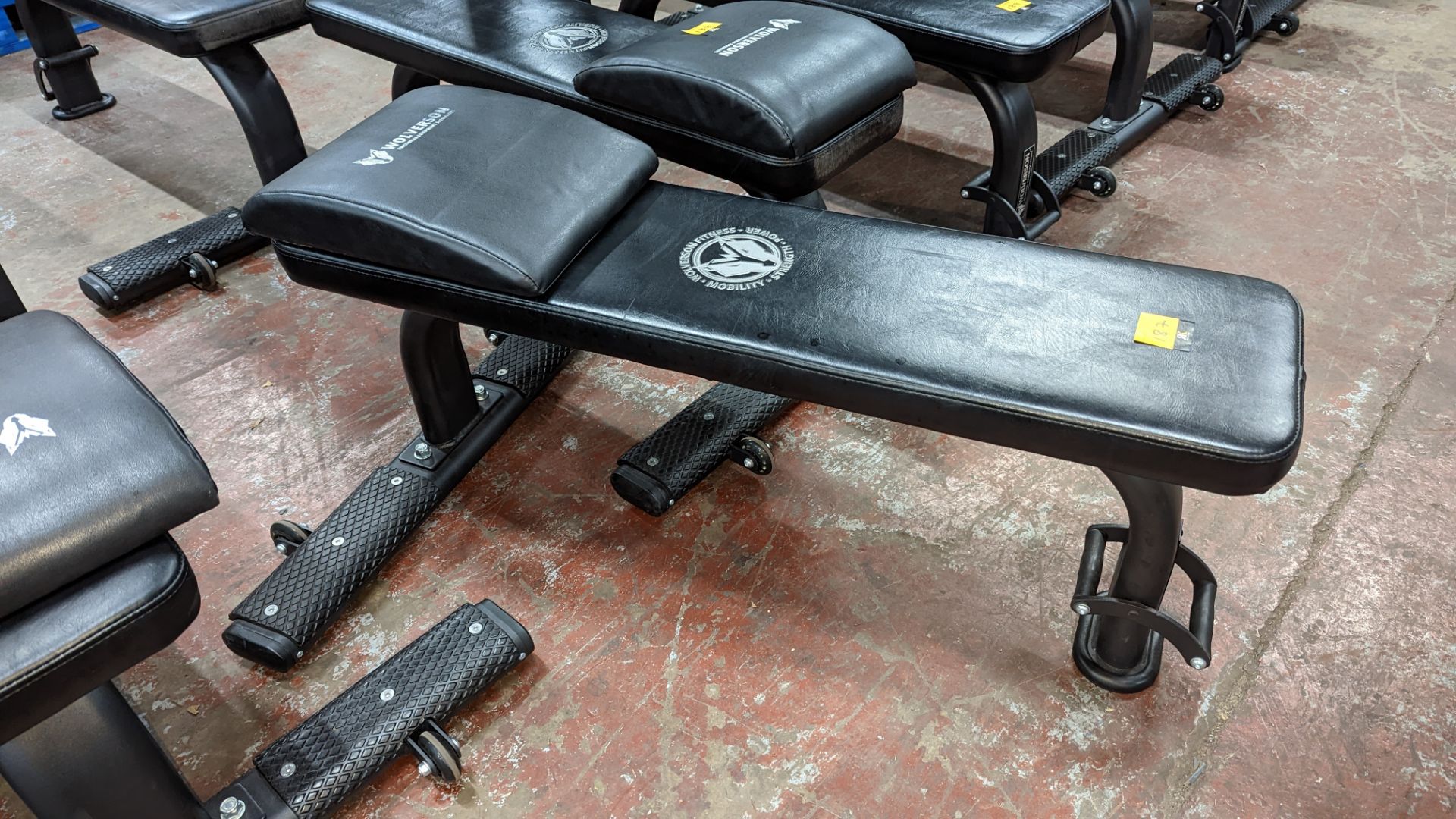 Wolverson padded gym bench, including wheels for easy mobility plus removable padded head rest - Image 2 of 6