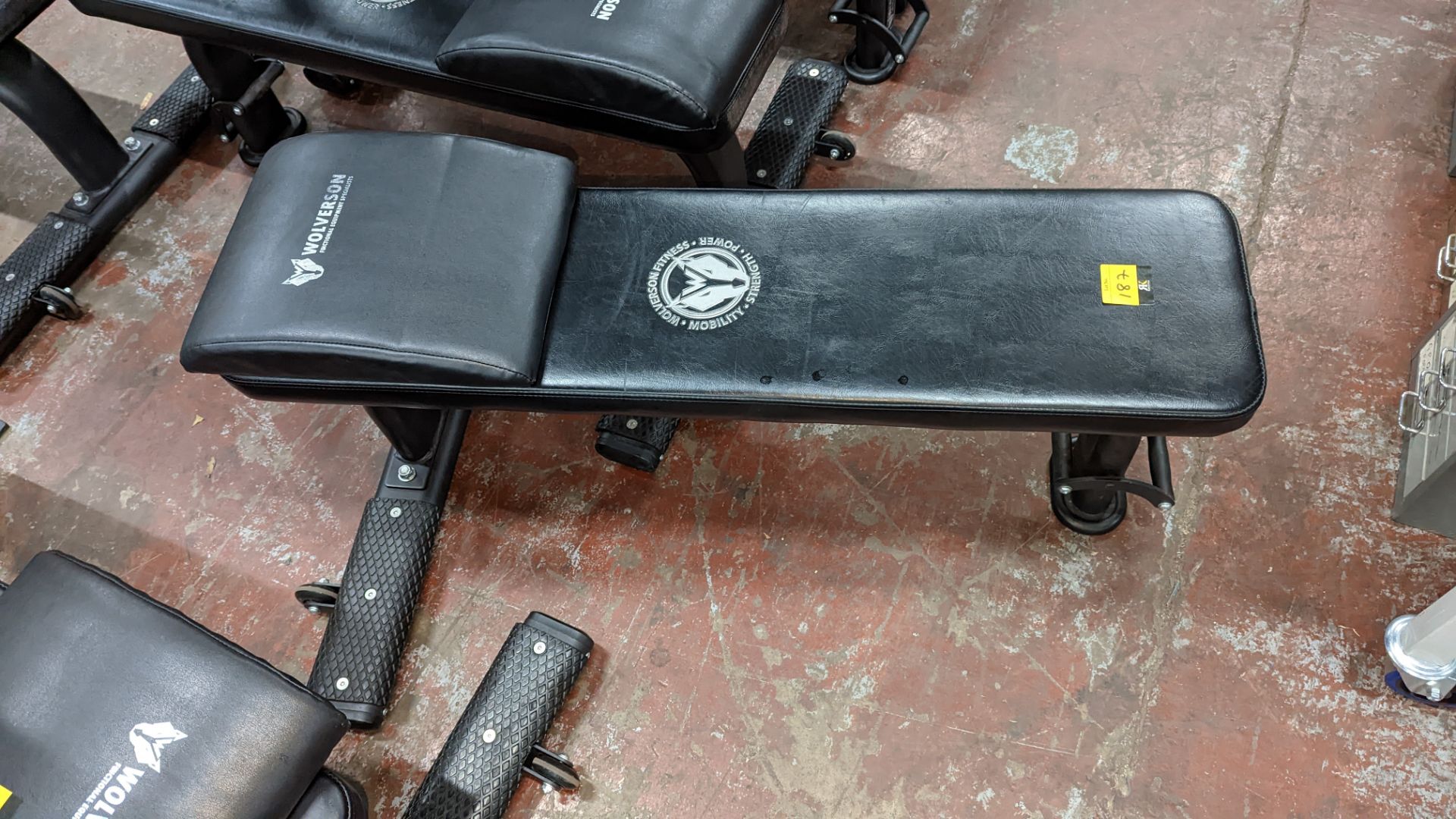 Wolverson padded gym bench, including wheels for easy mobility plus removable padded head rest - Image 3 of 6