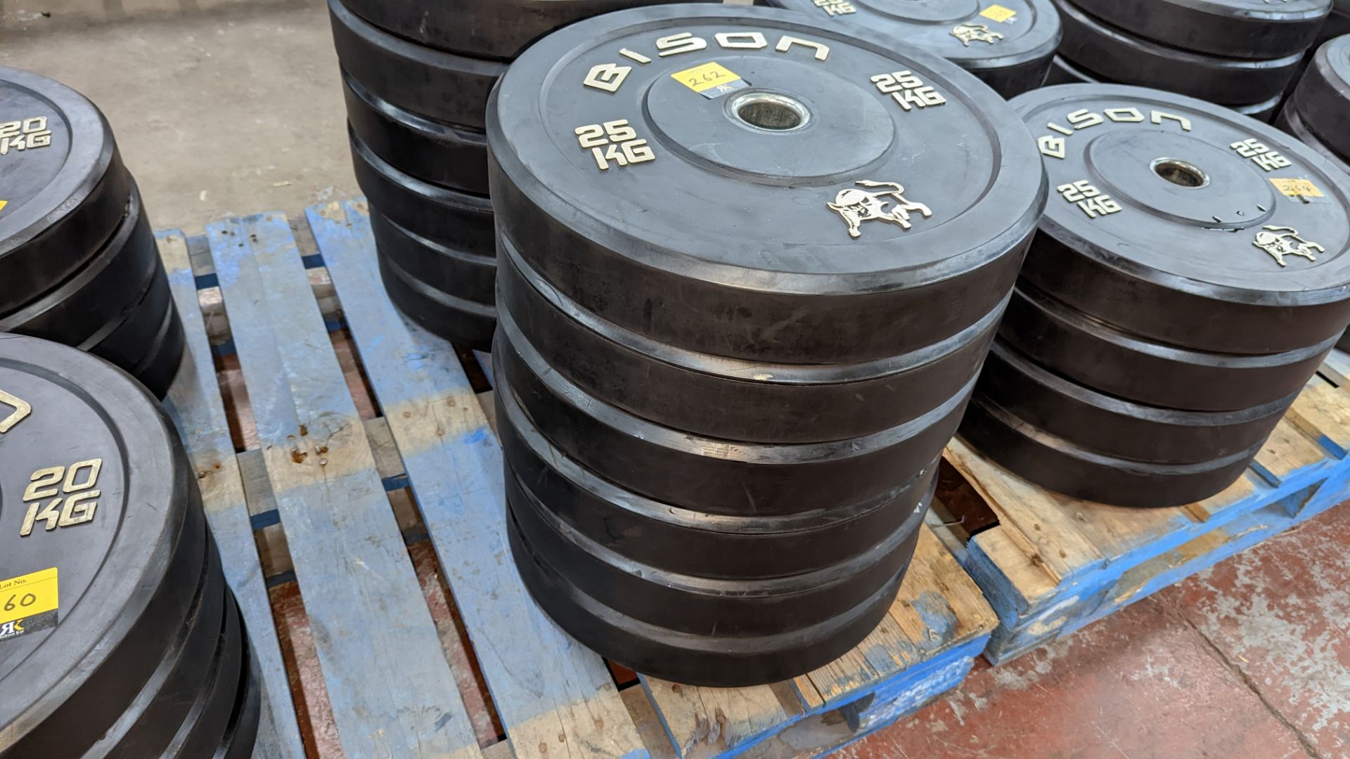 6 off Bison 25kg rubberised Olympic plates