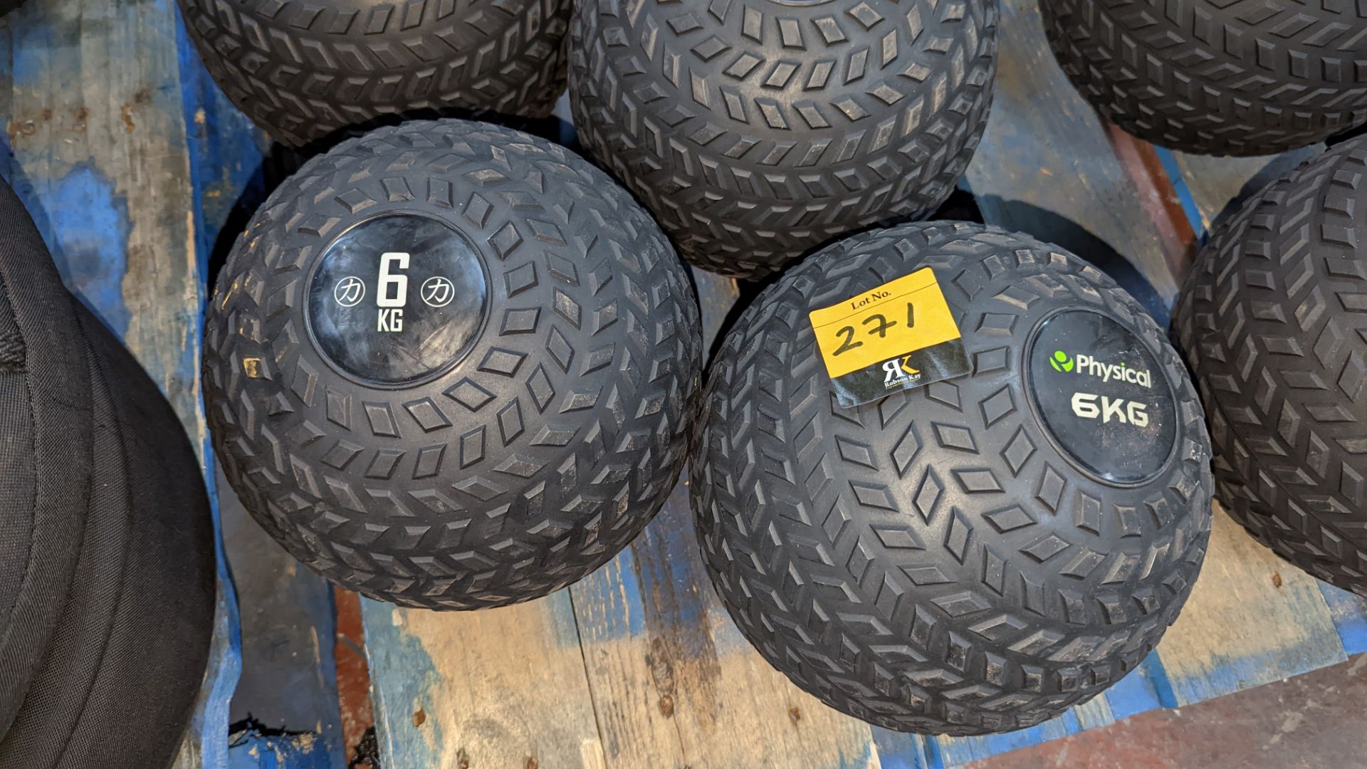 6 off weighted rubber balls, each weighing 6kg - Image 3 of 5