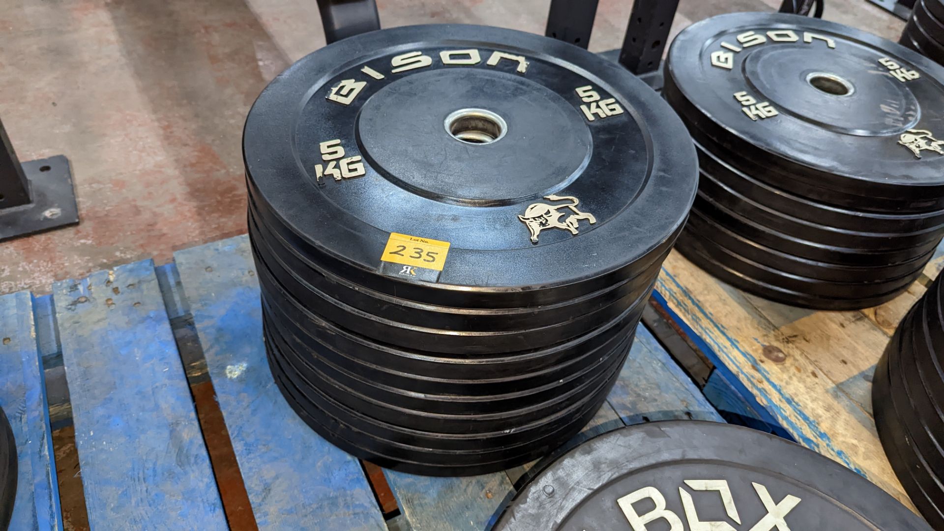 10 off Bison 5kg rubberised Olympic plates