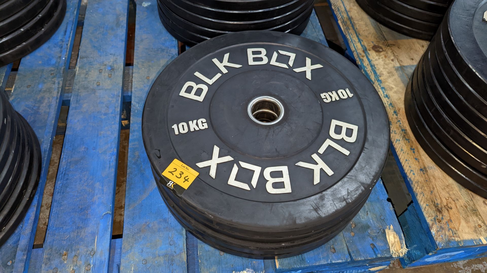 4 off BLKBOX 10kg rubberised Olympic plates