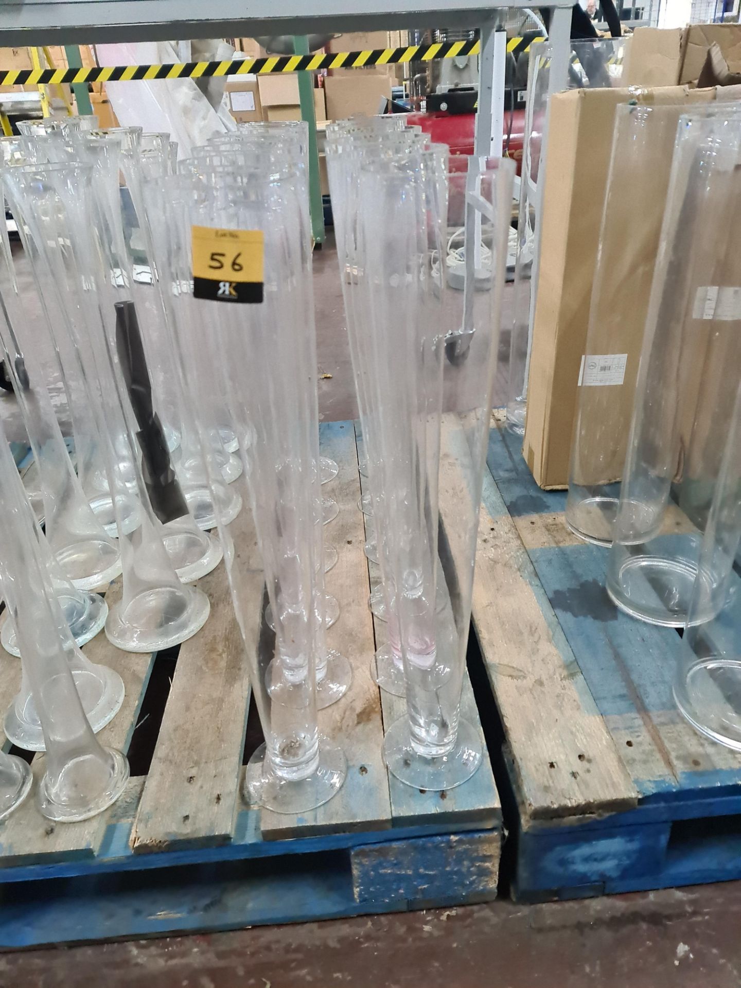 12 off glass vases, approximately 60 cms tall - Image 2 of 3