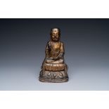 A Chinese gilt bronze figure of Buddha, Ming