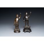 Two Chinese bronze figures of the infant Buddha, Ming