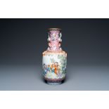 A Chinese famille rose 'playing boys' vase, Qianlong mark, Republic