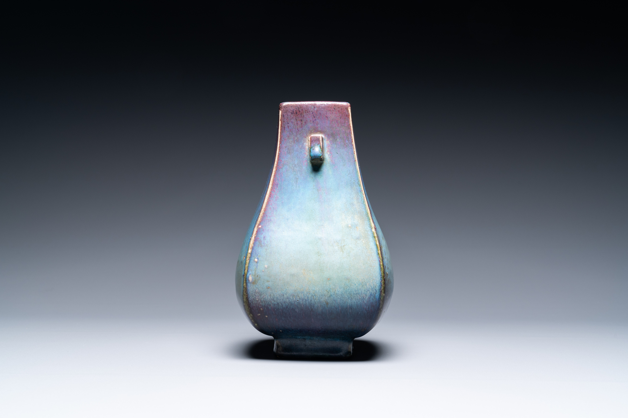 A Chinese flambe-glazed 'fanghu' vase, Yongzheng/Qianlong - Image 5 of 19