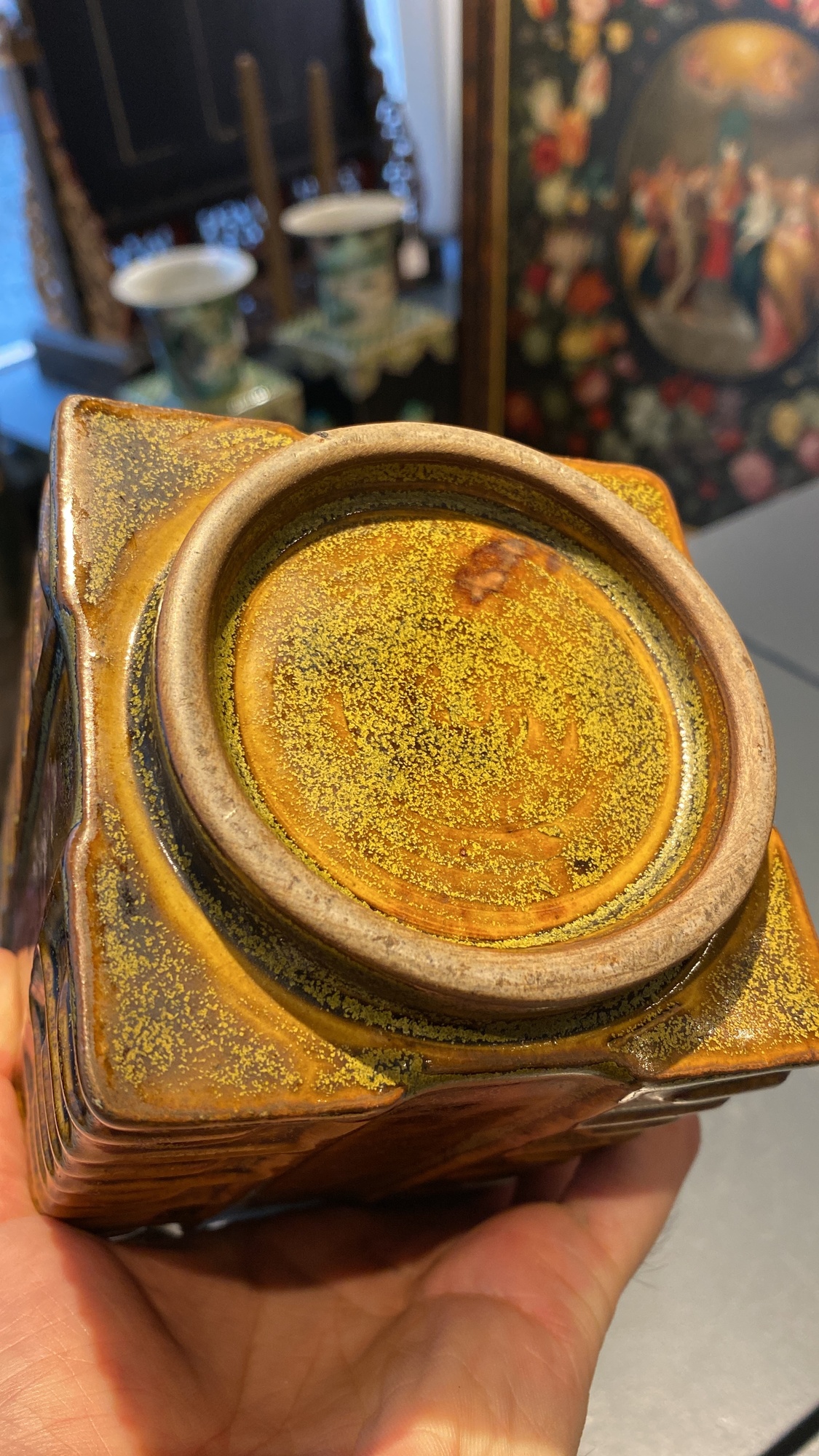 A Chinese imitation bronze-glazed 'cong' vase, Yongzheng/Qianlong - Image 8 of 13
