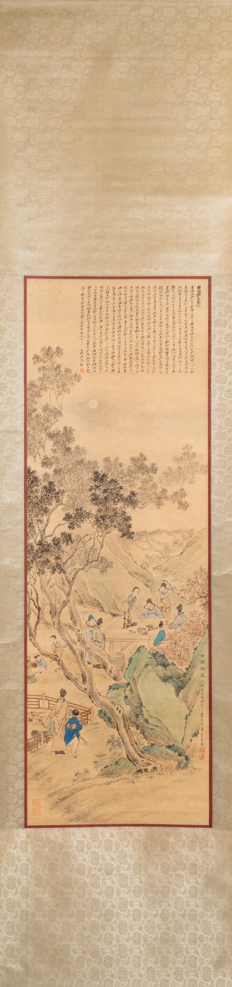 Li Qiujun (1899-1973): ÔScholars engaged in leisurely pursuitsÕ, ink and colour on paper - Image 3 of 17