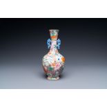 A Chinese famille rose 'millefleurs' vase, Qianlong mark, Republic