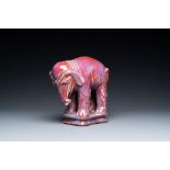 A Chinese flambe-glazed elephant, 19th C.