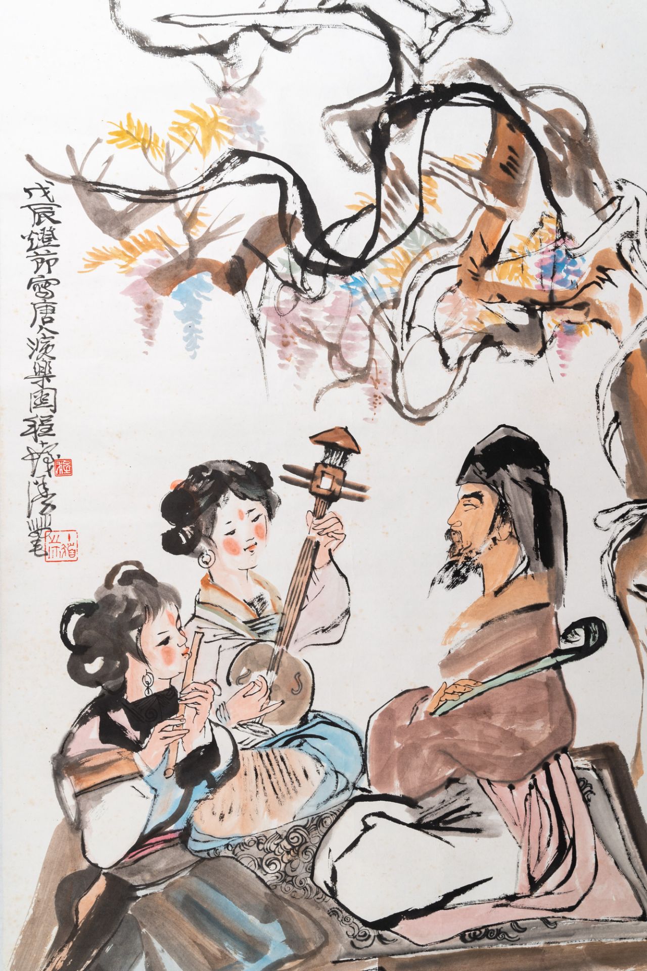 Cheng Shifa (1921-2007): ÔThe recitalÕ, ink and colour on paper, dated to the first full moon festiv - Image 3 of 13