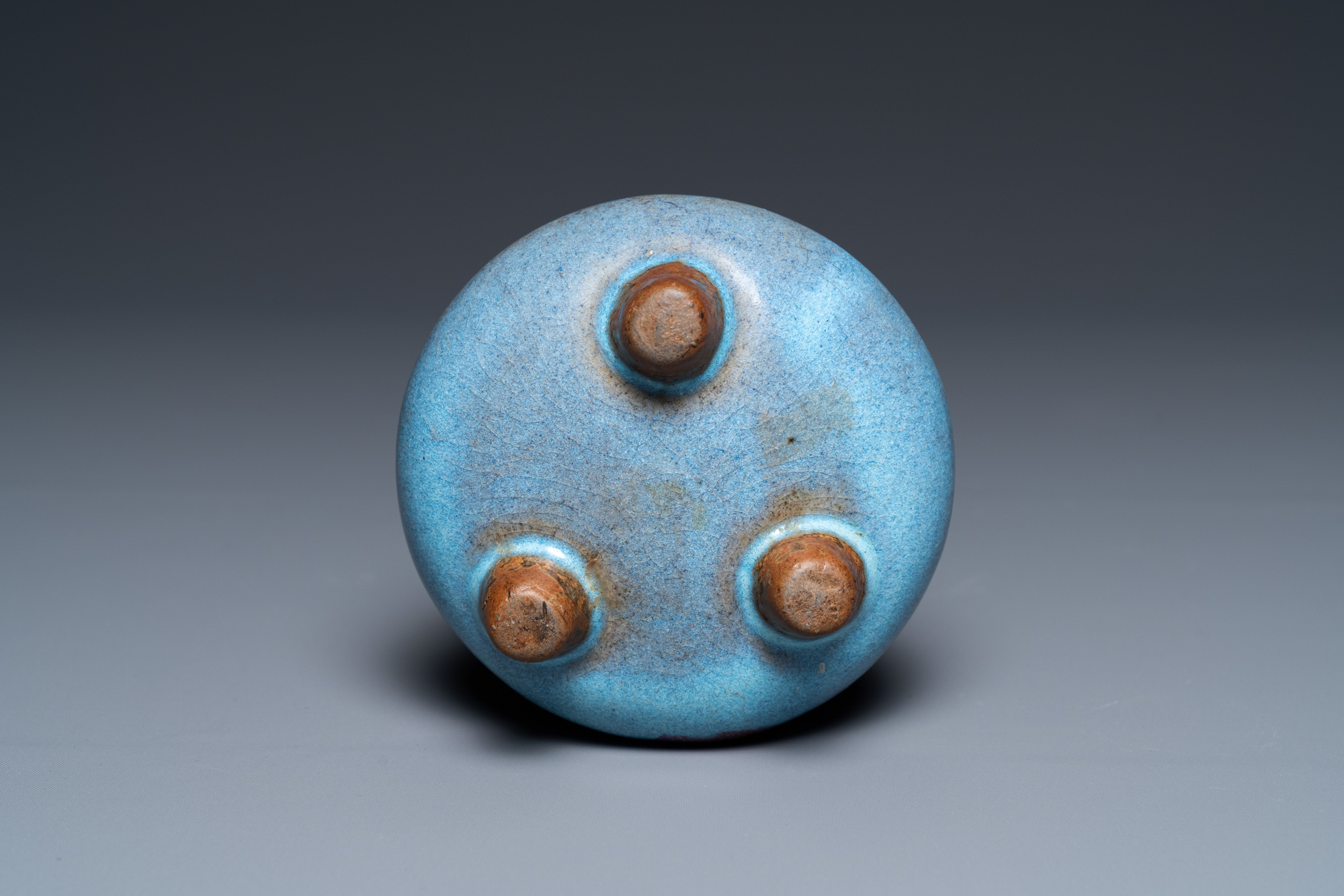 A Chinese tripod junyao censer, probably Song - Image 7 of 7