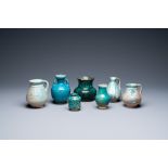 A collection of seven turquoise-glazed jugs and vases, Middle-East, 13th C. and later