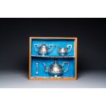 A Chinese silver tea service in presentation box, mark of Zee Sung, Shanghai, Republic