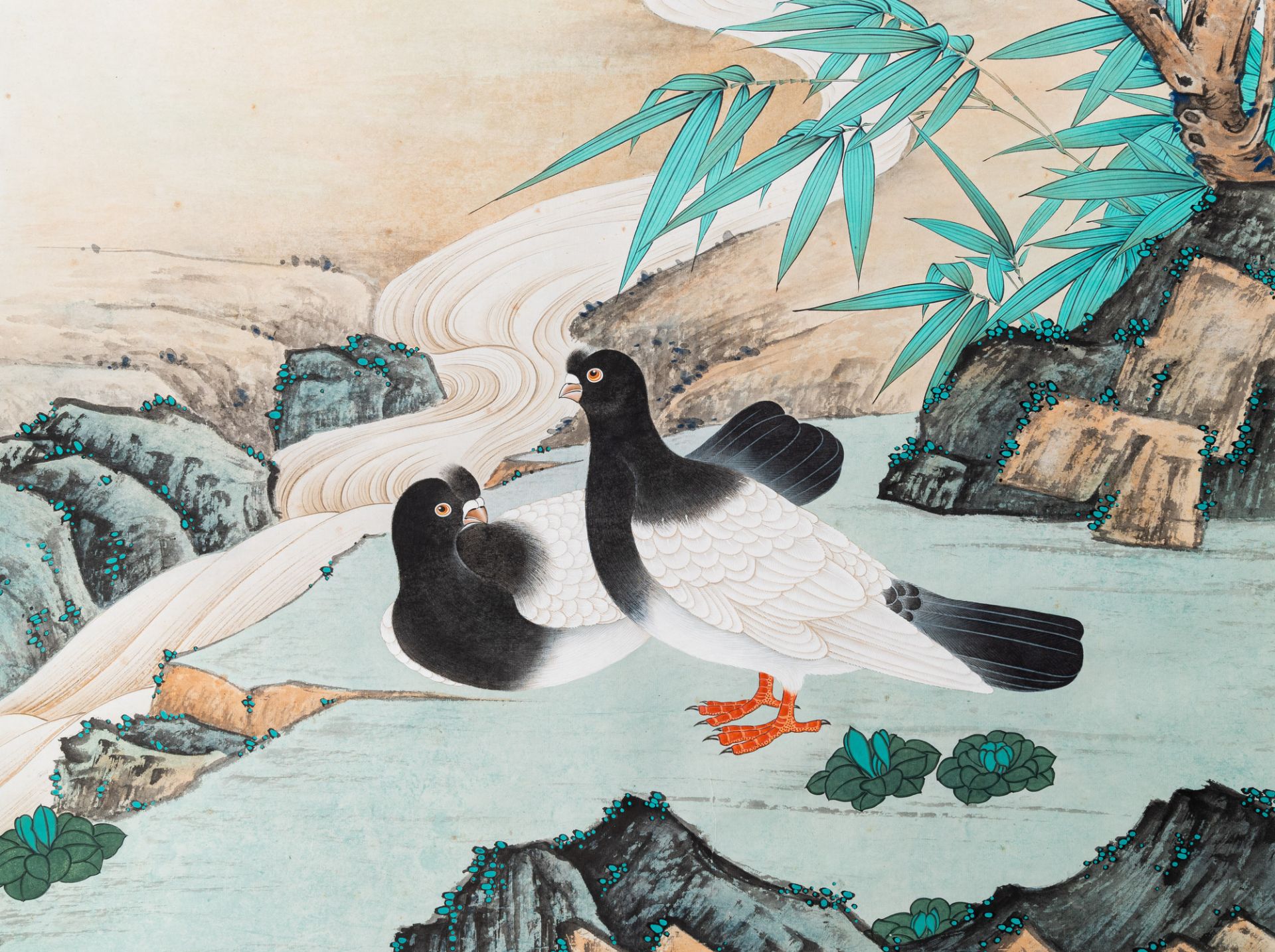Sun Yunsheng (1918-2000): ÔPeace dovesÕ, ink and colour on paper - Image 7 of 21