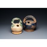 Two Vietnamese glazed pottery lime pots, L Dynasty, Bat Trang kilns, 15/17th C.