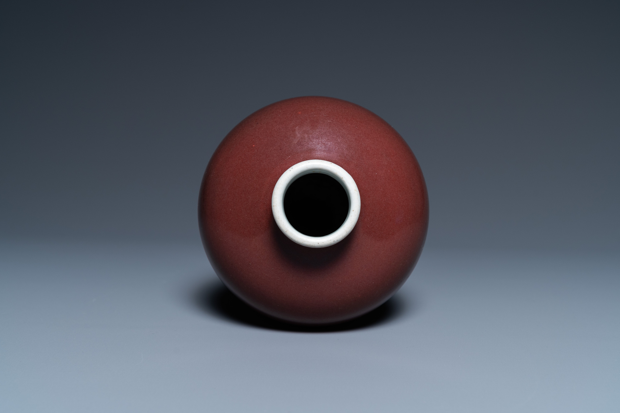 A Chinese monochrome dark copper red meiping vase, Qianlong mark and of the period - Image 6 of 15
