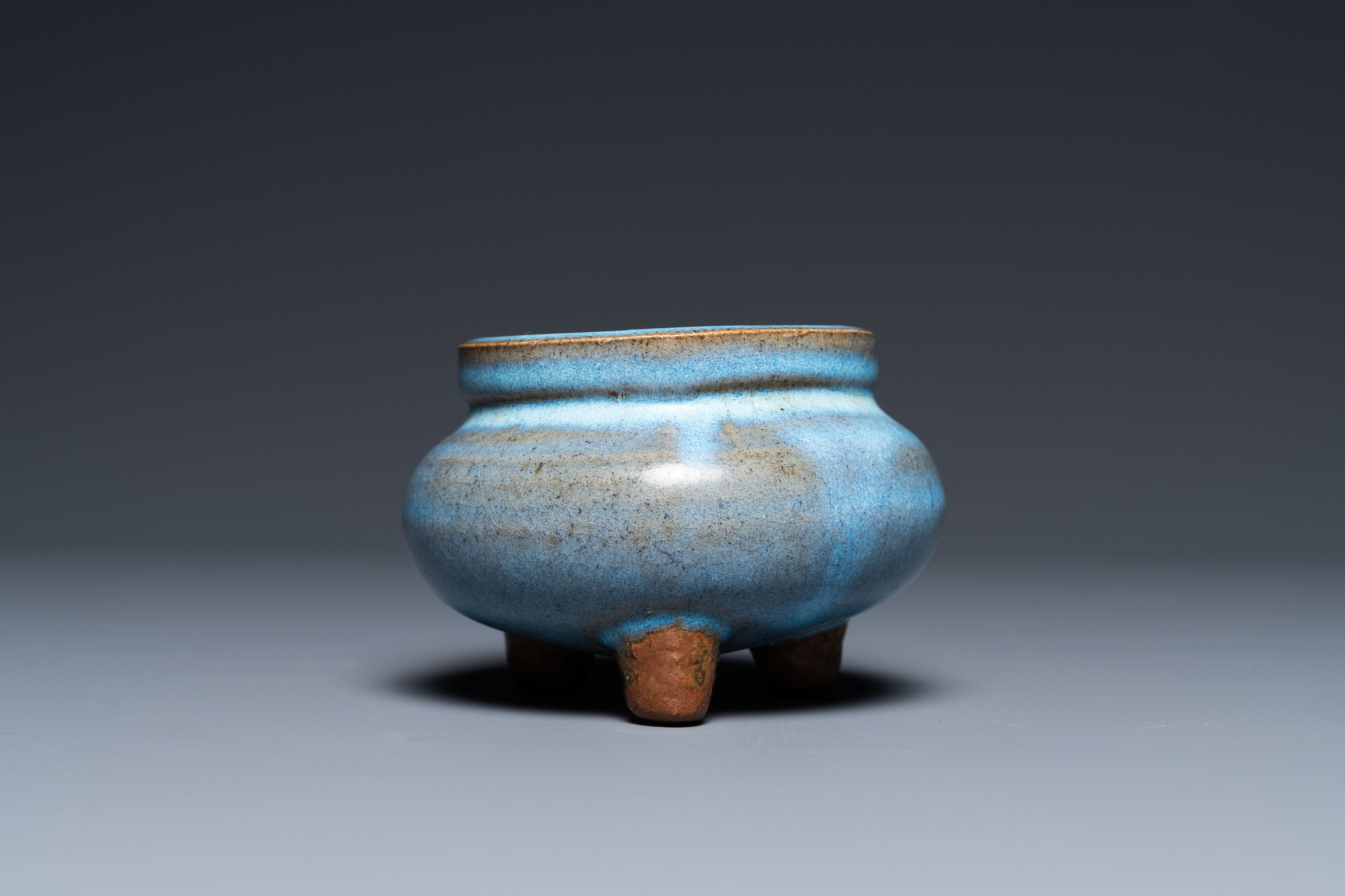 A Chinese tripod junyao censer, probably Song - Image 4 of 7