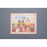 Indian school miniature: 'Audience with Maharaja Ranjit Singh', opaque pigments heightened with gold