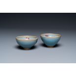 Two Chinese junyao Song-style bowls, probably Qing