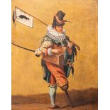 French school, after Abraham Bosse (1602-1676): 'The ratcatcher', oil on canvas in period frame, 17/