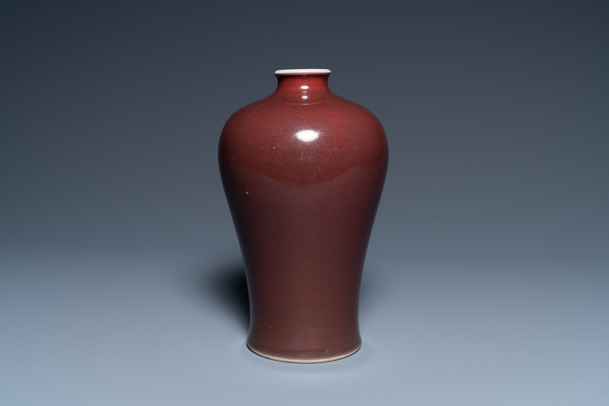 A Chinese monochrome dark copper red meiping vase, Qianlong mark and of the period - Image 4 of 15