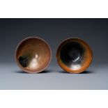 Two Chinese 'hare's fur' tea bowls, Song or later