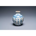 A Chinese blue and white 'soft paste' huqqa base, Kangxi