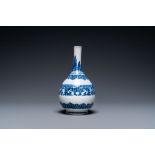 A Chinese blue and white bottle vase, Kangxi