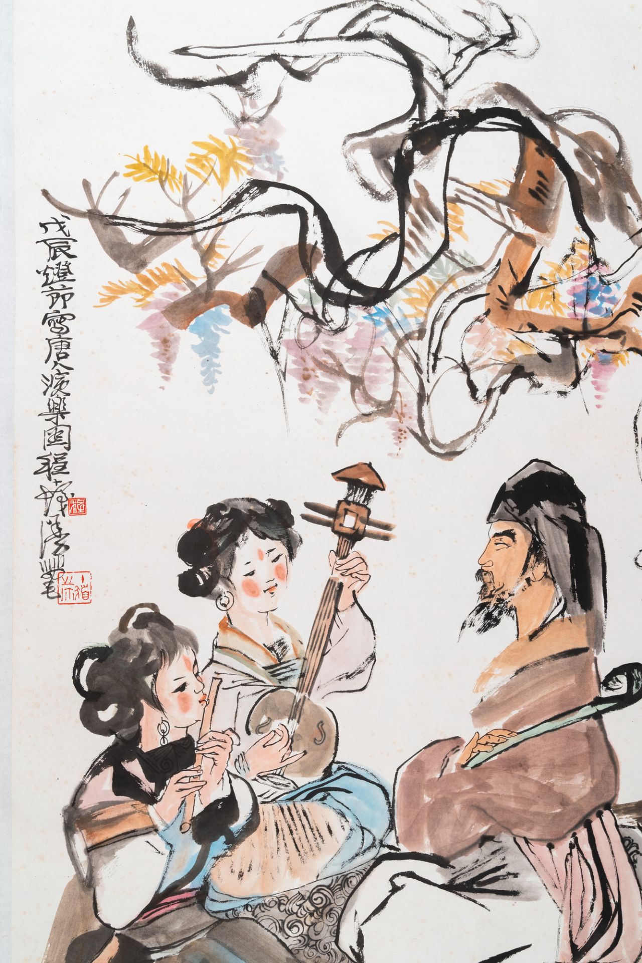 Cheng Shifa (1921-2007): ÔThe recitalÕ, ink and colour on paper, dated to the first full moon festiv - Image 4 of 13