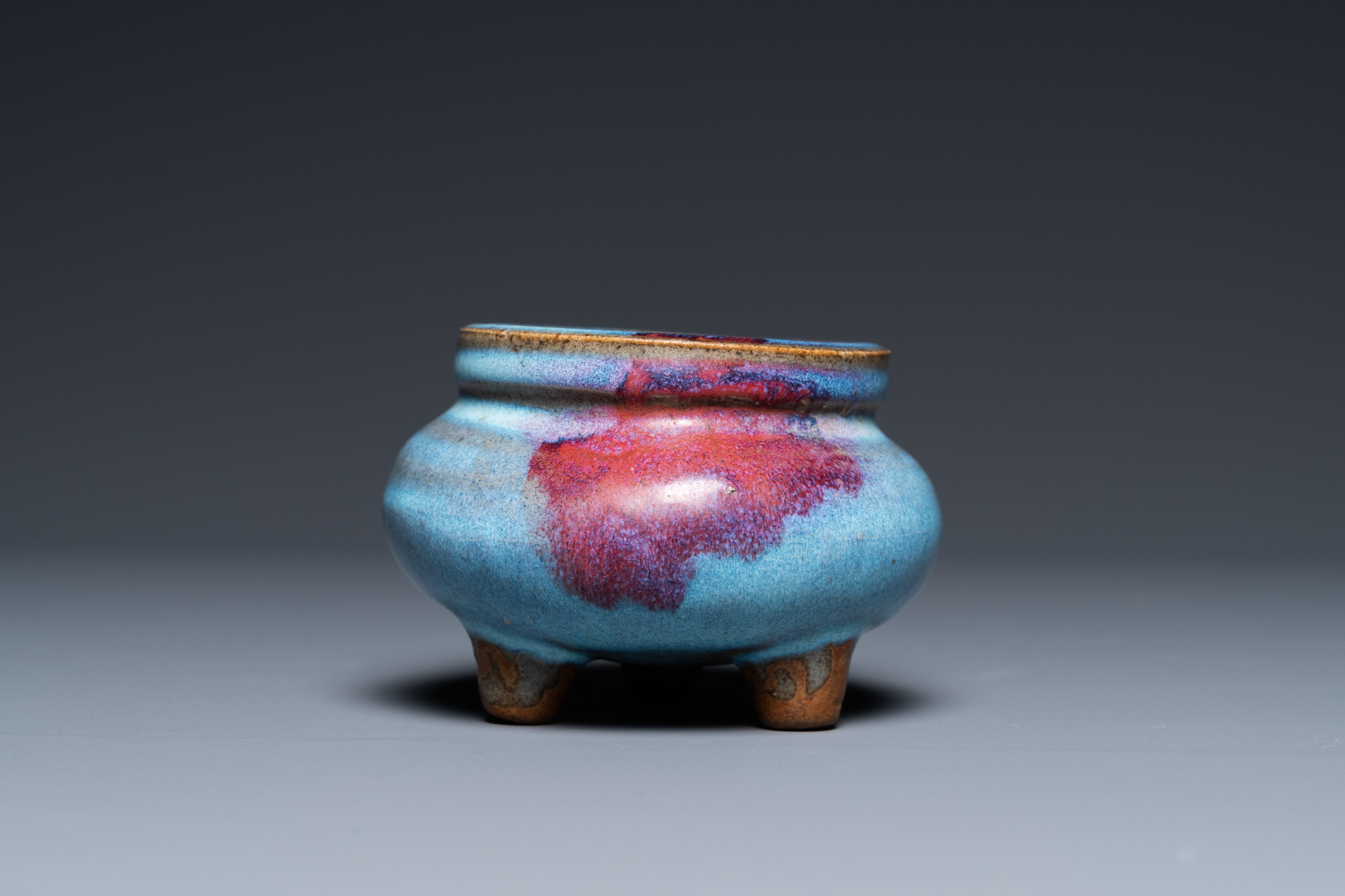 A Chinese tripod junyao censer, probably Song - Image 2 of 7