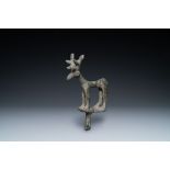 A Luristan bronze deer pin, Iran, 1st millenium BC