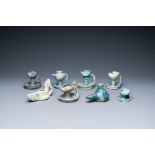 Eight turquoise-glazed oil lamps, Middle-East, 13th C. and later
