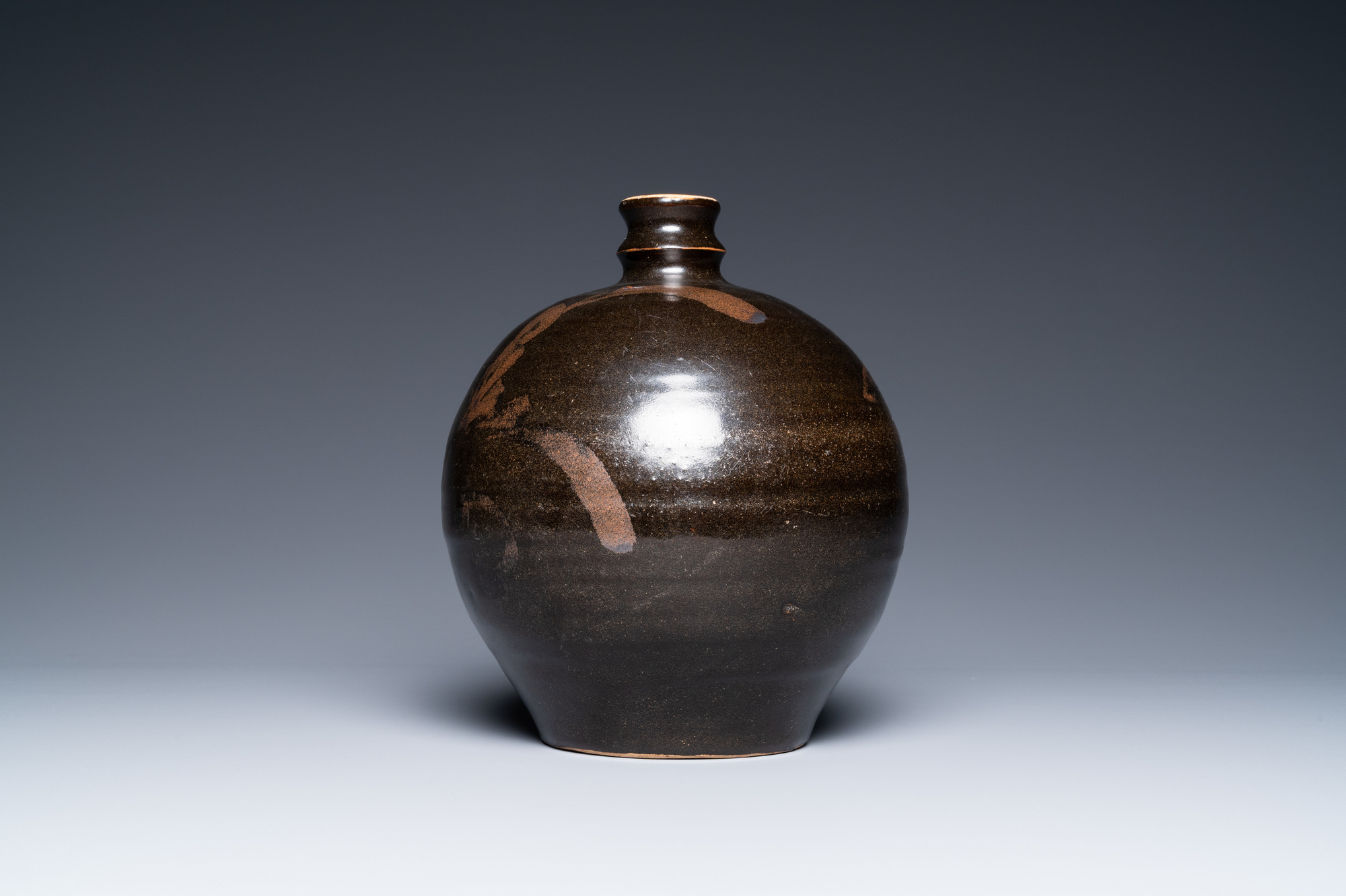 A Chinese black-brown-glazed russet-splashed jar, Henan kilns, Song - Image 4 of 6