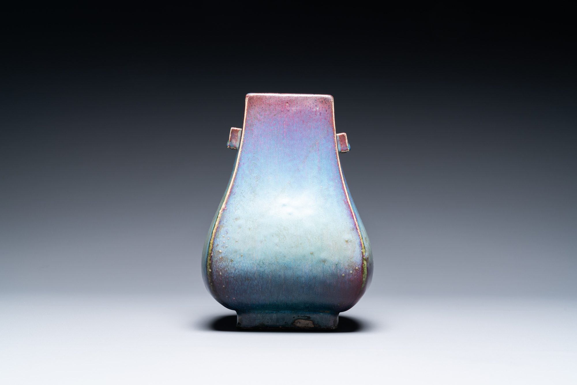 A Chinese flambe-glazed 'fanghu' vase, Yongzheng/Qianlong - Image 4 of 19