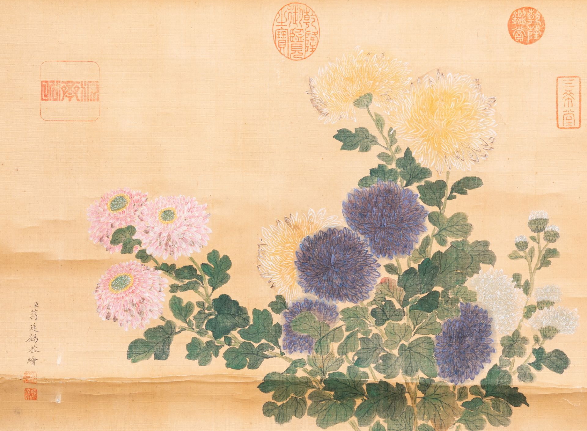 Chinese school, after and bearing the signature of Jiang Tingxi (1669 - 1732): 'Floral composition',