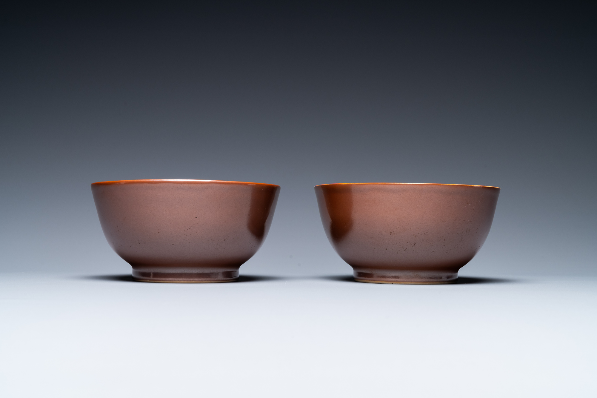 A pair of Chinese cafe au lait-glazed bowls, Qianlong mark and of the period - Image 5 of 7