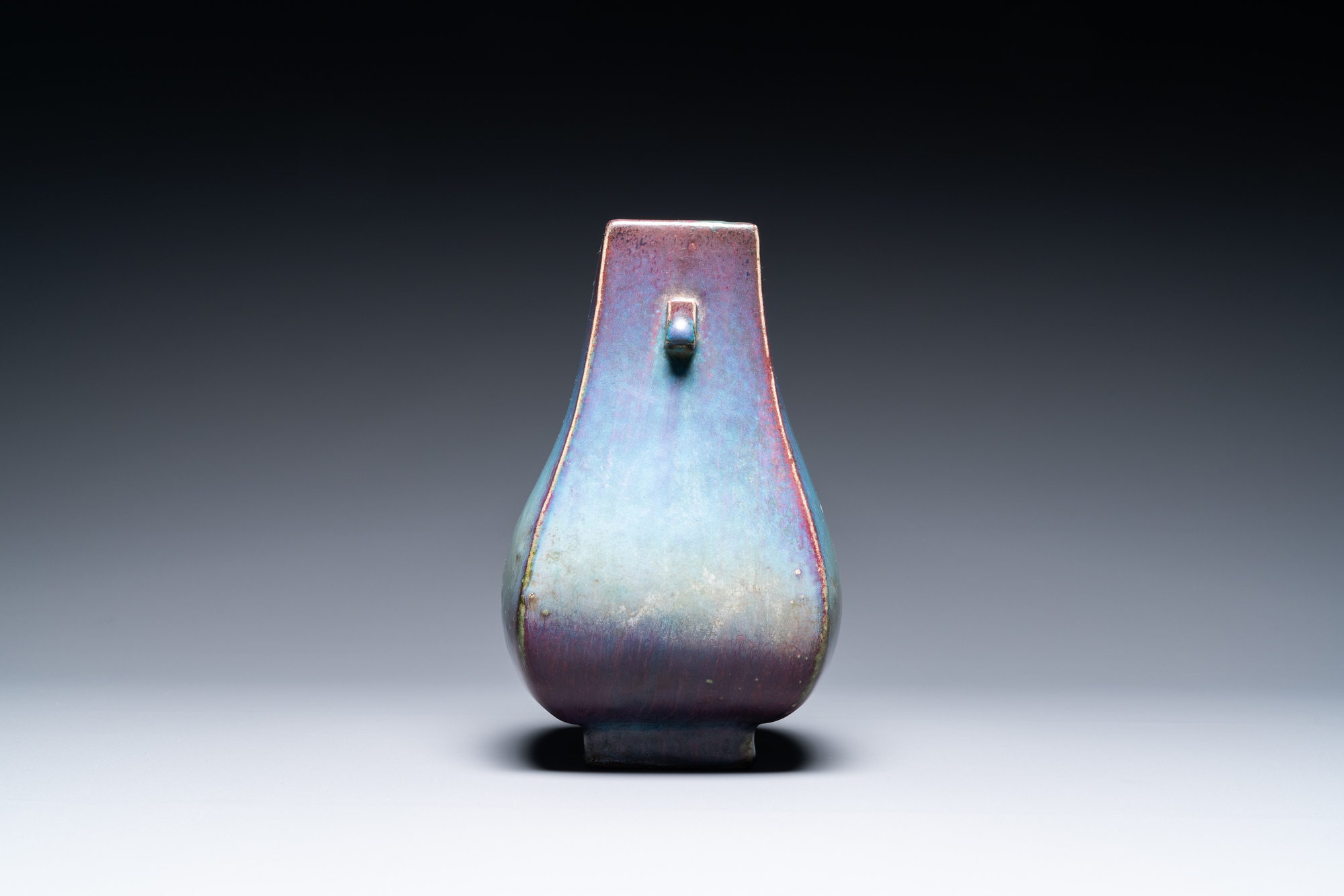 A Chinese flambe-glazed 'fanghu' vase, Yongzheng/Qianlong - Image 3 of 19