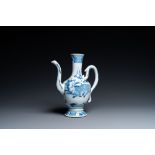 A Chinese blue and white 'qilin and phoenix' ewer, Kangxi