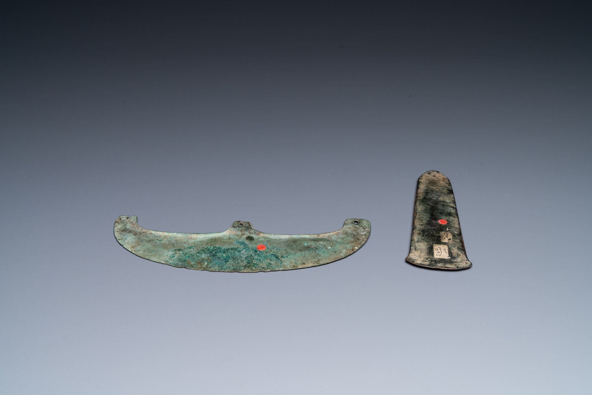 Two Luristan bronze axe heads, Iran, 1st millenium BC - Image 3 of 5
