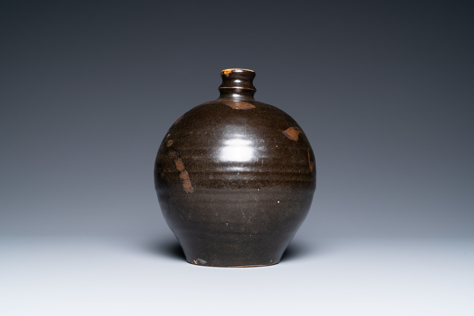 A Chinese black-brown-glazed russet-splashed jar, Henan kilns, Song - Image 2 of 6