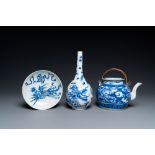 Three Chinese 'Bleu de Hue' porcelain wares for the Vietnamese market, 19th C.