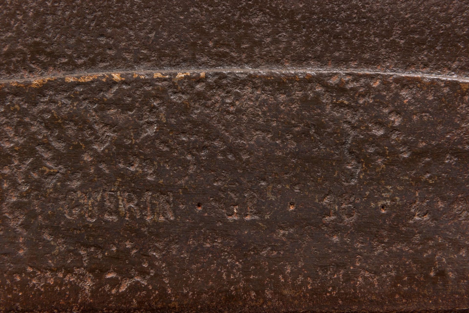 An iron chest with wooden interior, 18th C. - Bild 4 aus 5