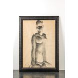 Auguste Mambour (1896-1968): 'Naked young African woman', lithography on paper