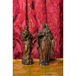 Two wooden sculptures of Veronica and Mary, 17/18th C.